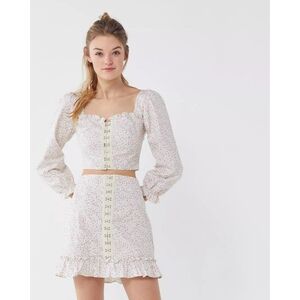 Urban Outfitters Love Struck Floral Hook And Eye Cropped Top Urban Outfitter top